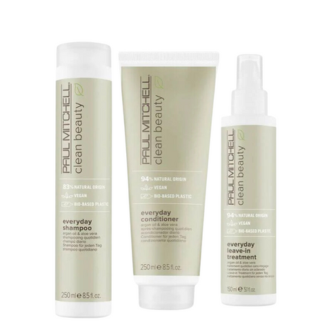 Paul Mitchell Clean Beauty Everyday Shampoo, Conditioner, Treatment Trio