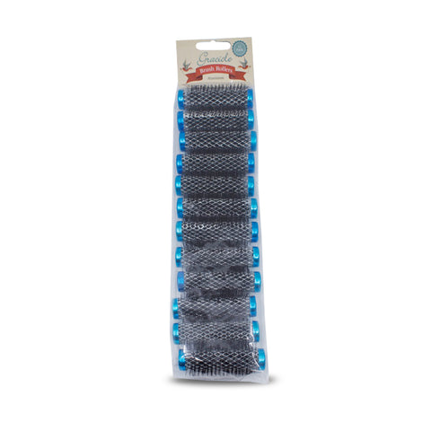 Grace 15mm Metal Brush Rollers Blue 12 Pack - Beautopia Hair & Beauty