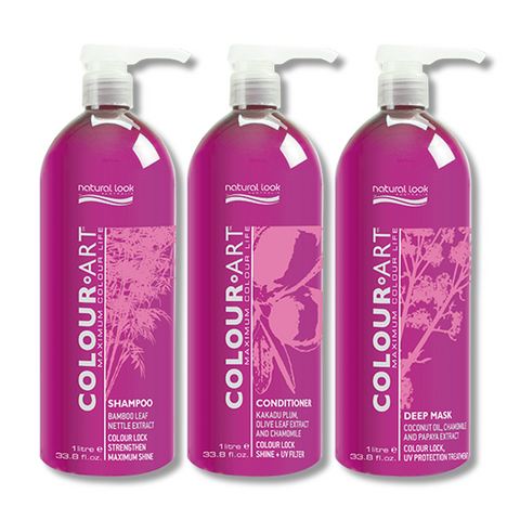 Natural Look Colour Art Shampoo, Conditioner & Mask 1 Litre Trio - Beautopia Hair & Beauty