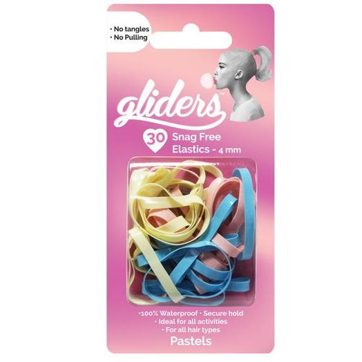 Gliders Snag Free Hair Elastics Pastels 4mm 30 pc Beautopia Hair & Beauty