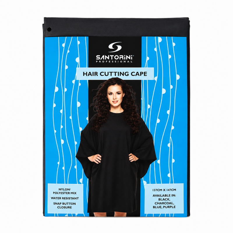 Santorini Hair Cutting Cape 137 x 147cm Black