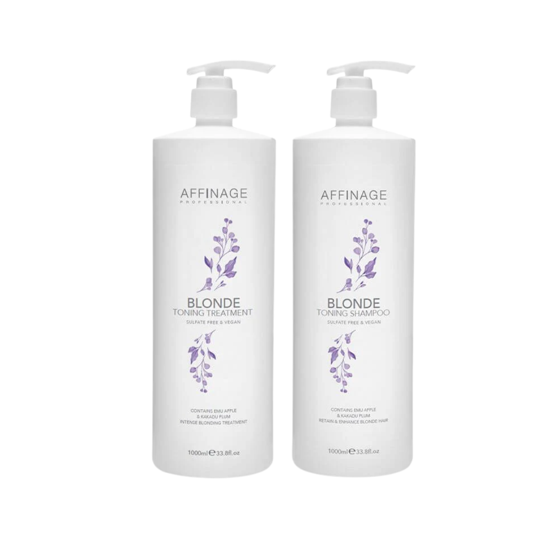 Affinage Blonde Toning Shampoo & Treatment 1 Litre Duo