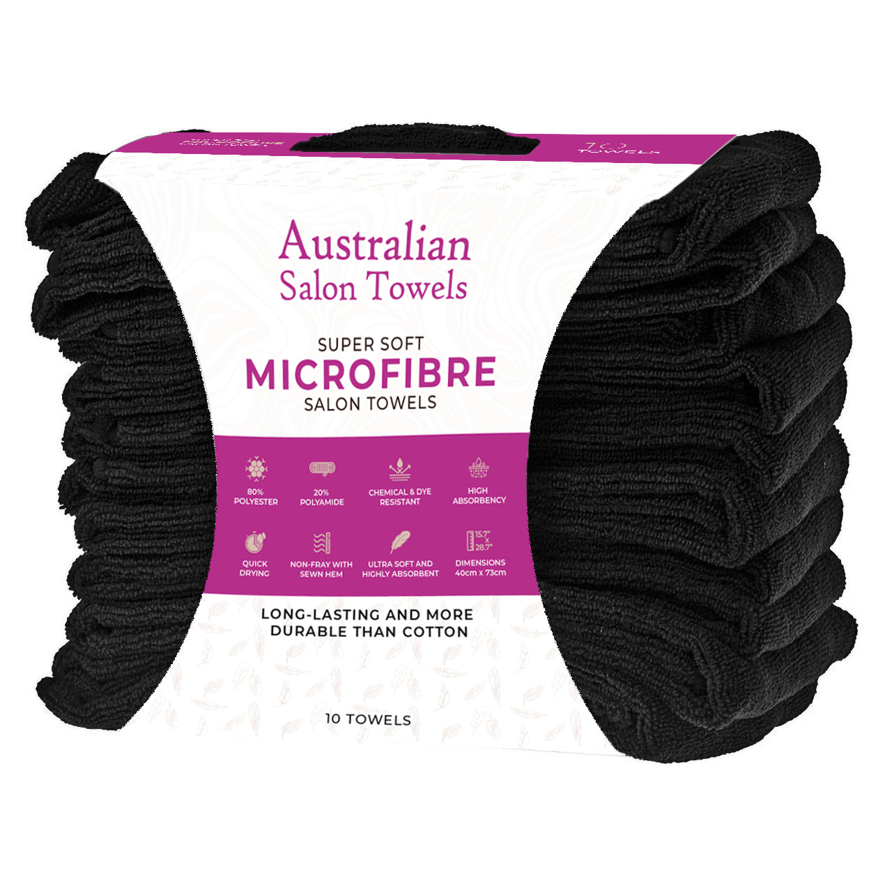 Australian Microfibre Super Soft Salon Towels - 10 Pack