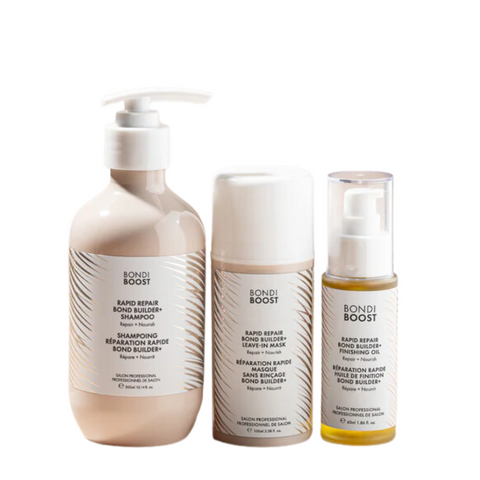 BondiBoost Rapid Repair Bond Builder+ Shampoo, Leave-In Mask & Oil Trio