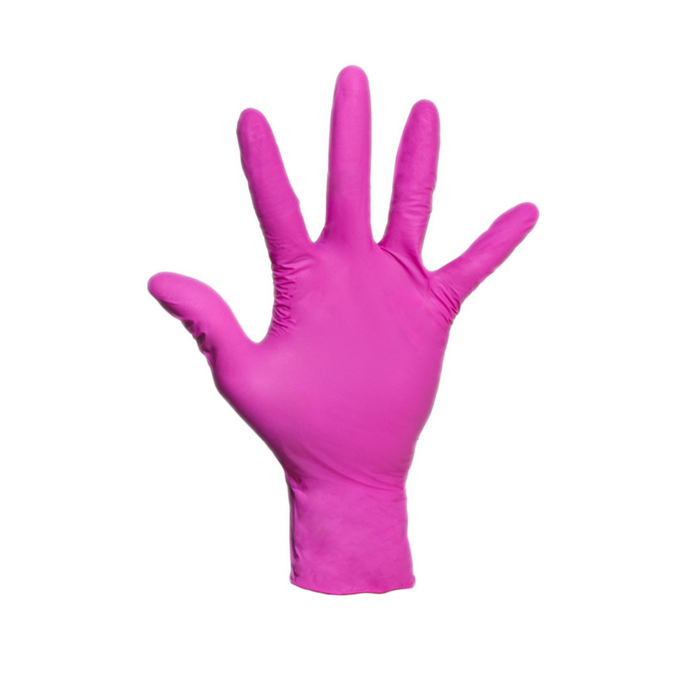 Contrast Nitrile Pink Gloves Medium 100 Pack