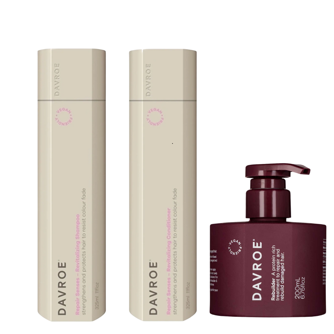 Davroe Repair Senses Revitalizing Shampoo, Conditioner & Protein Treatment Trio