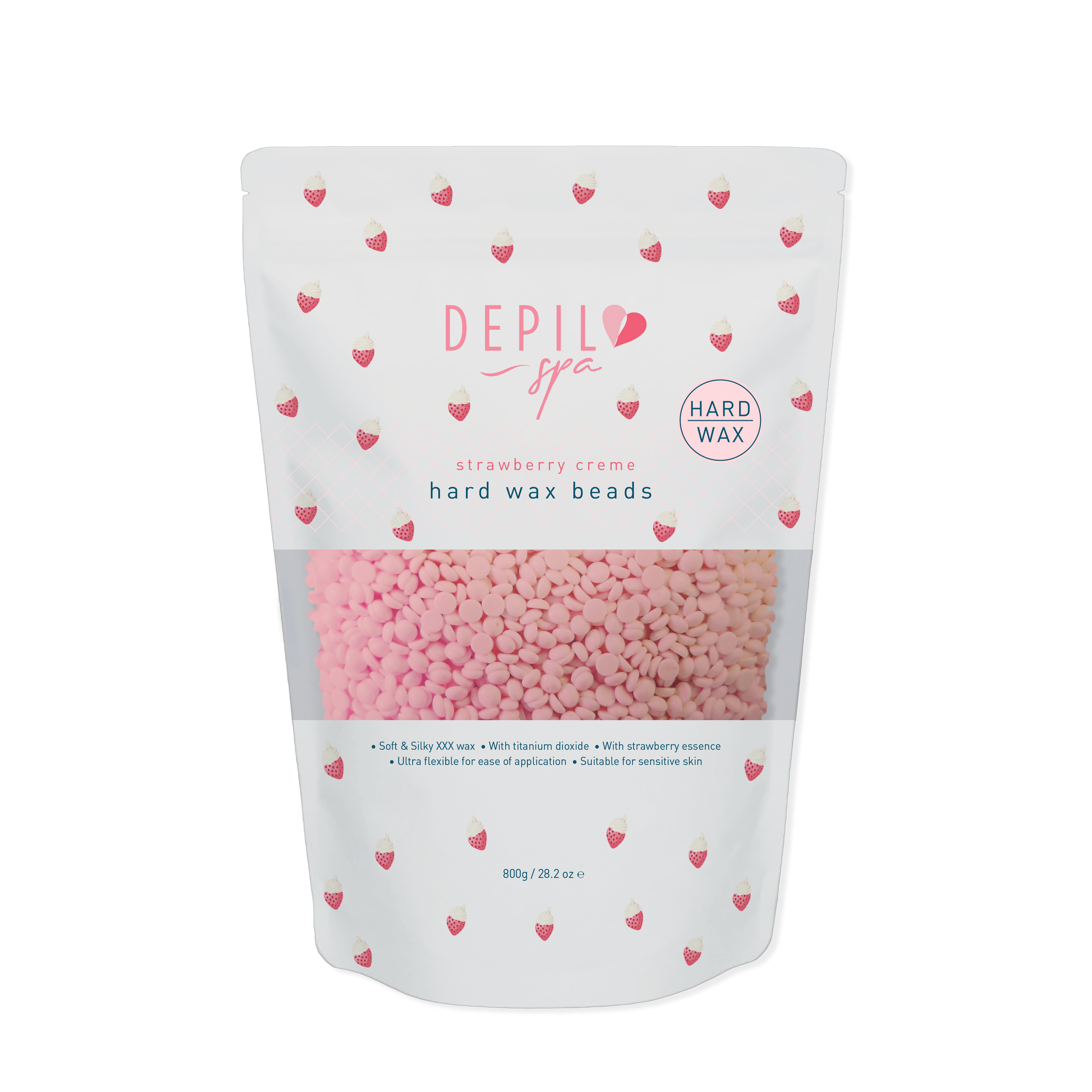 Depilspa Hard Wax Beads Strawberry 800g