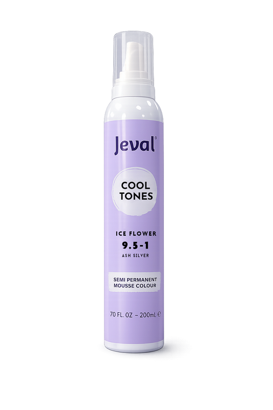 Jeval Cool Tones Ice Flower Semi Permanent Mousse Colour 9.5-1 Ash Silver 200ml