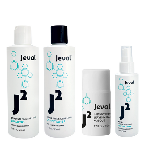 Jeval J2 Bond Strengthening Shampoo, Conditioner, Masque & Spray Quad