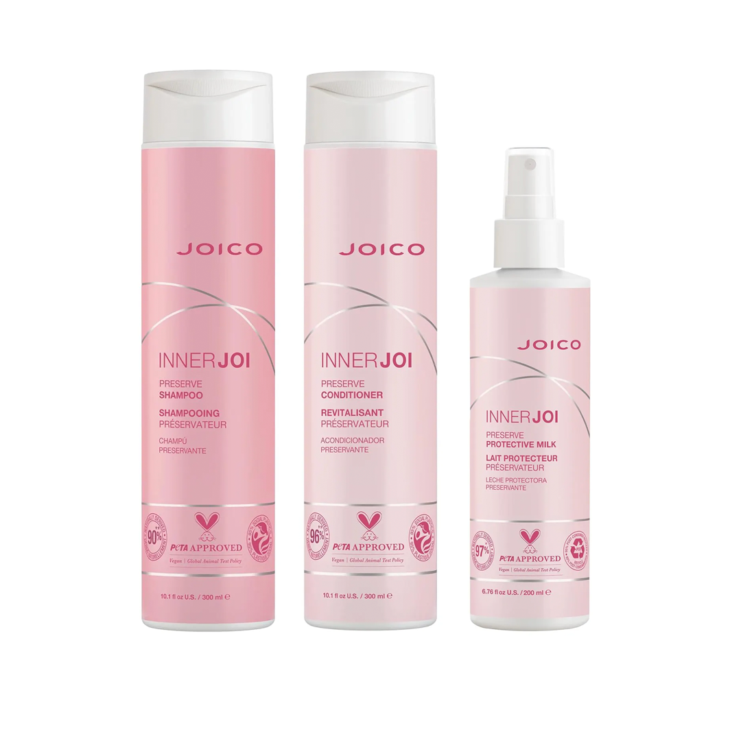 Joico InnerJoi Preserve Shampoo, Conditioner & Protective Milk Trio