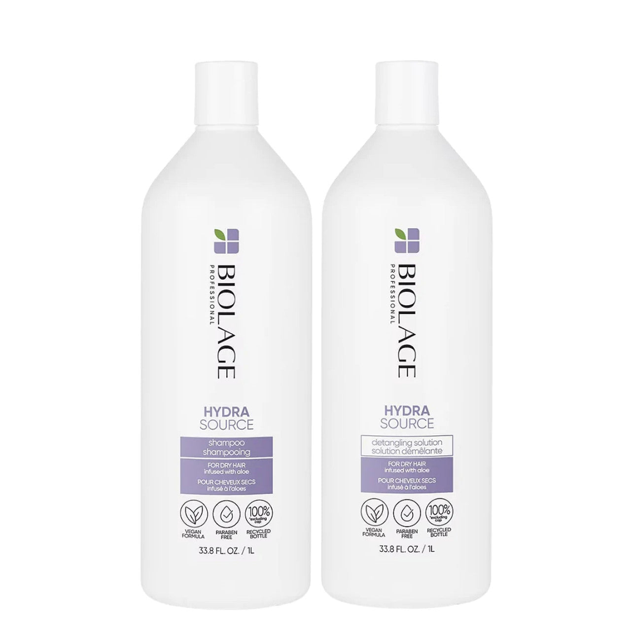 Matrix Biolage Hydrasource Shampoo and Detangling Solution 1 Litre Duo