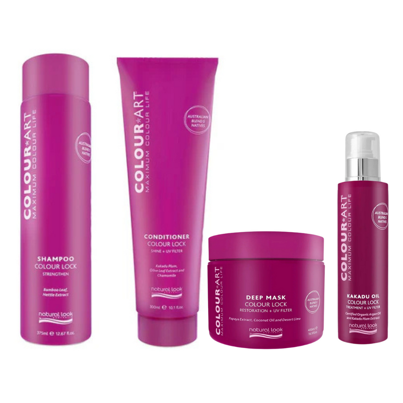 Natural Look Colour Art Shampoo, Conditioner, Deep Mask & Kakadu Oil Treatment Pack