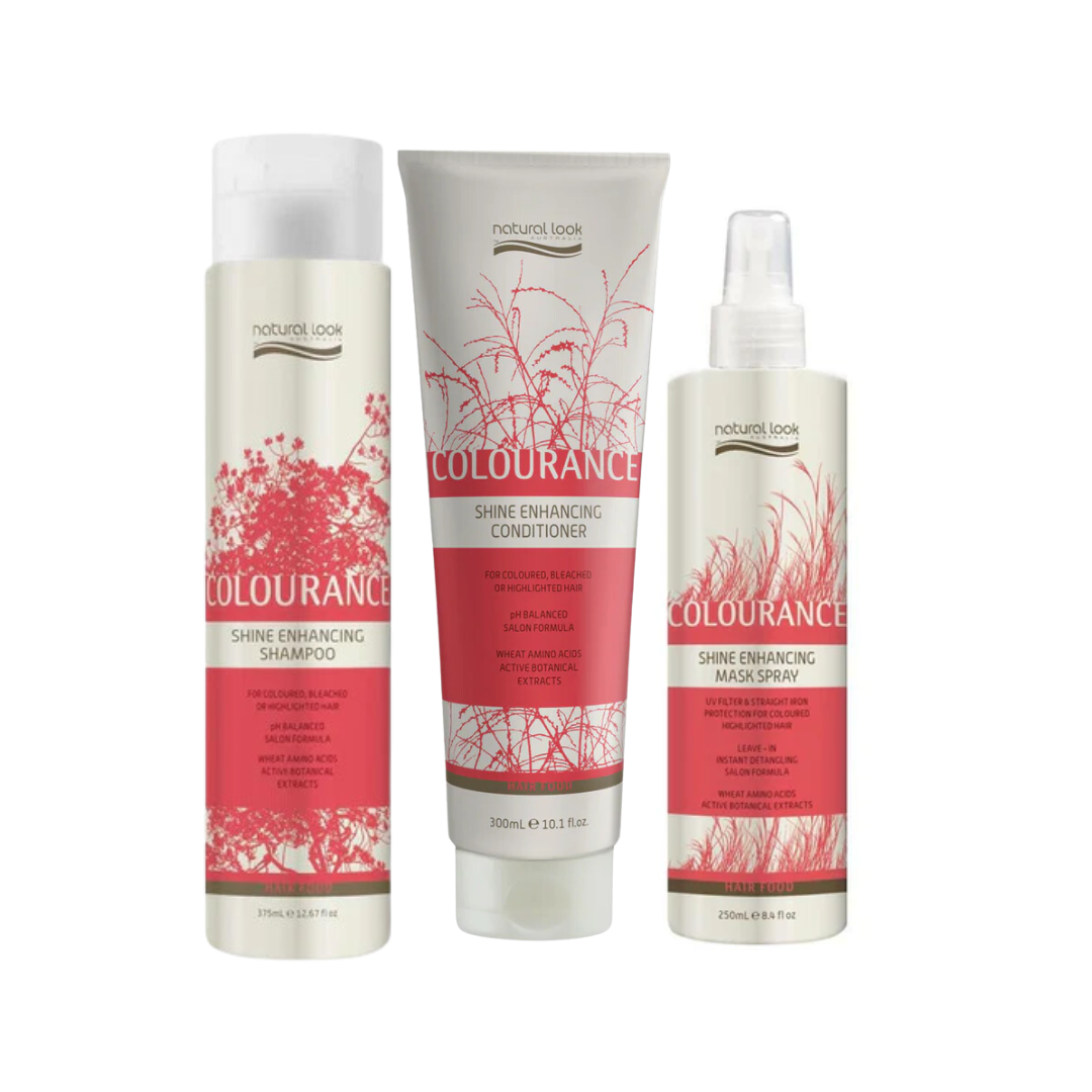 Natural Look Colourance Shampoo, Conditioner & Shine Enhancing Mask Spray Trio