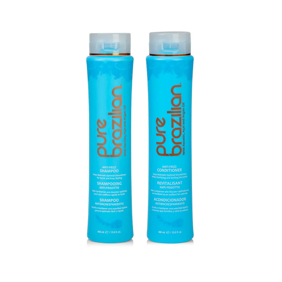 Pure Brazilian Anti - Frizz Shampoo & Conditioner 400ml Duo