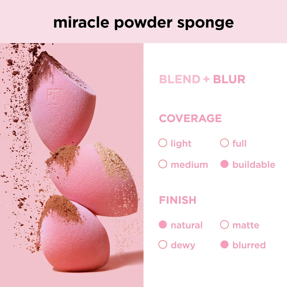 Real Techniques Miracle Powder Sponge 2pk – Beautopia Hair & Beauty