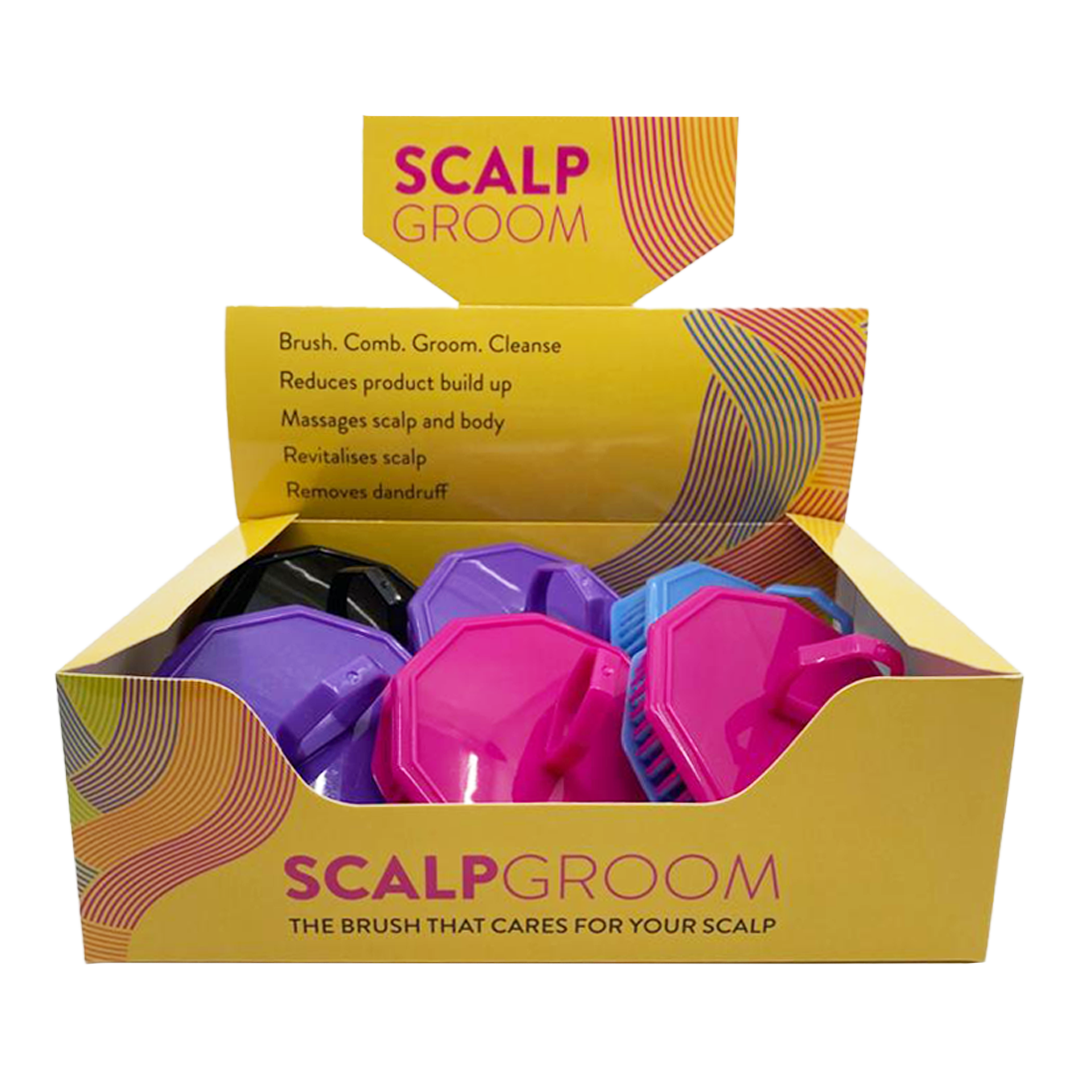 Scalp Groom Brush Assorted Colours Box of 12