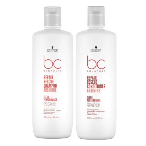 Schwarzkopf Professional BC Clean Performance Repair Rescue Shampoo & Conditioner 1 Litre Duo