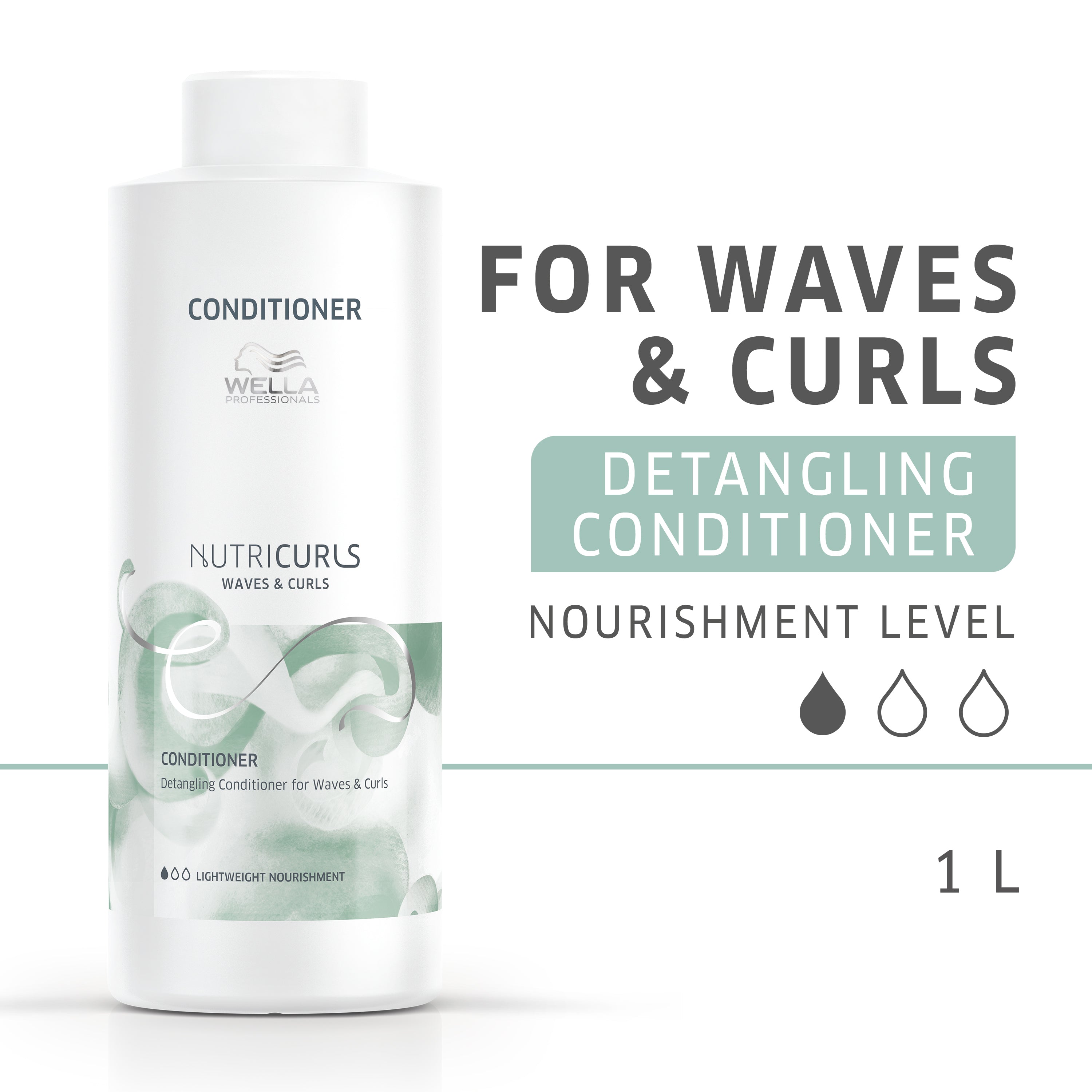 Wella Nutricurls Detangling Conditioner For Waves & Curls 1 Litre