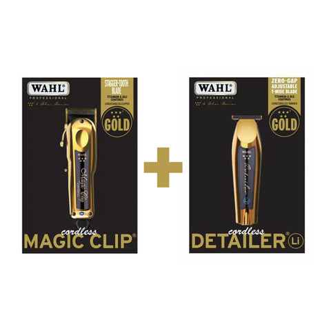 Wahl Cordless Gold Magic Clipper & Gold Detailer Li Set