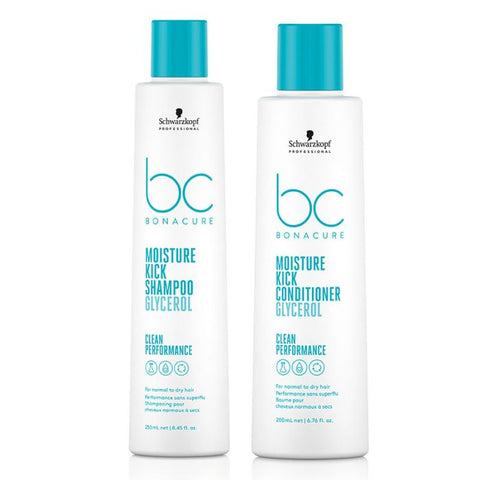 Schwarzkopf Professional BC Clean Performance Moisture Kick Shampoo 250ml & Conditioner 200ml Duo