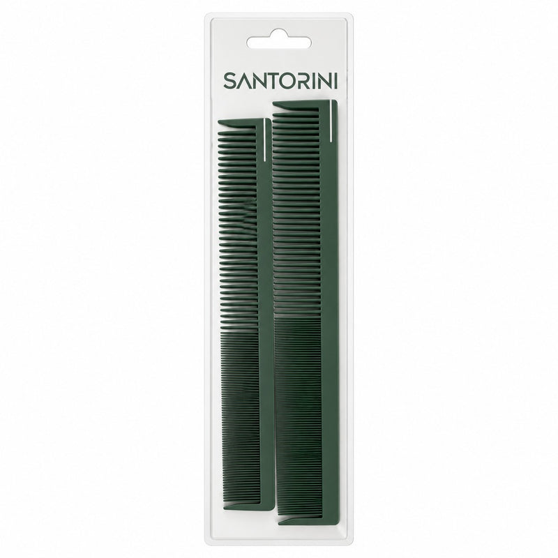 Santorini Professional Comb Set Sage Green 2pk