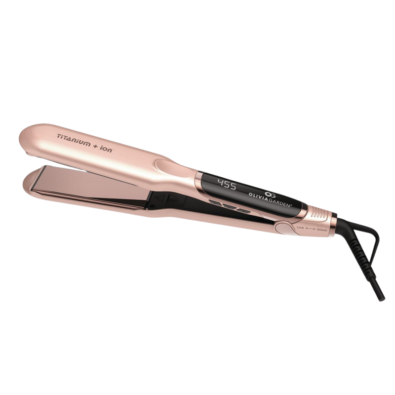 Olivia Garden Titanium + Ion Wide Plate Hair Straightener 38mm Rose Gold