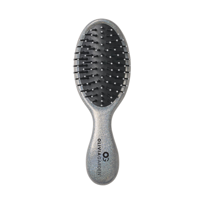 Olivia Garden Holiday Glam 2026 Mini Detangler Brush Silver