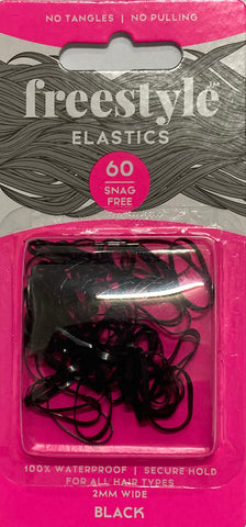Freestyle Snag Free Hair Elastics Black 2mm - 60pc