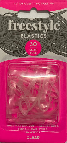 Freestyle Snag Free Hair Elastics Clear 4mm - 30 pc