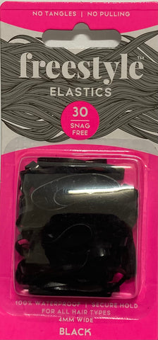 Freestyle Snag Free Hair Elastics Black 4mm - 30 pc