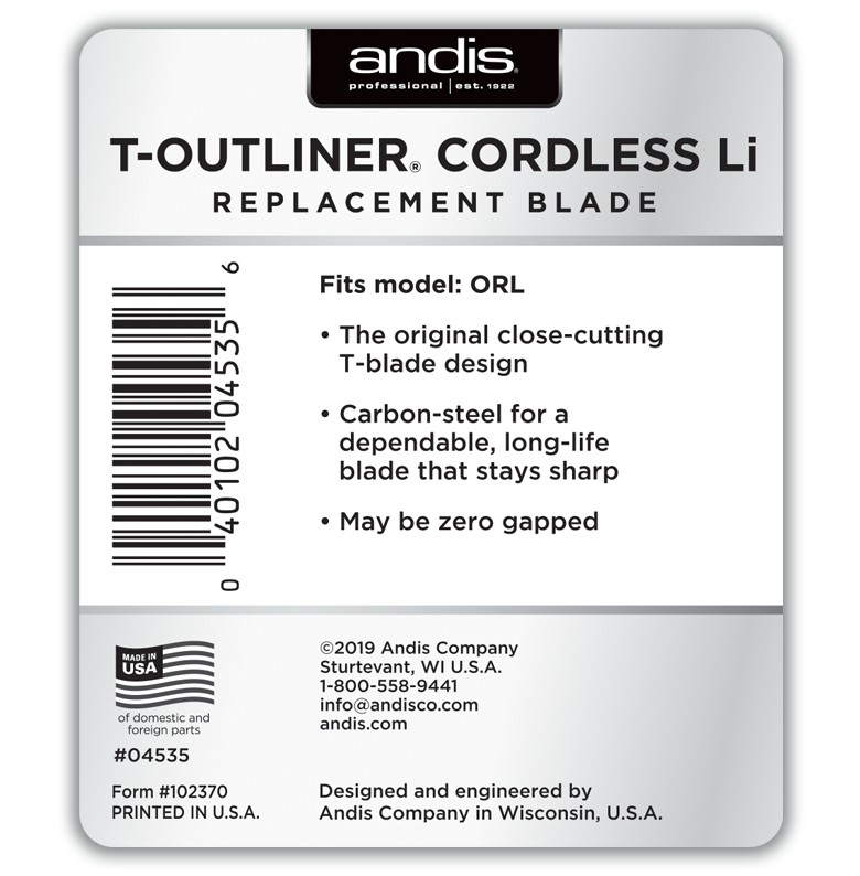 Andis Replacement Blade for T-Outliner Cordless - Standard Blade - Beautopia Hair & Beauty