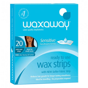 Waxaway Sensitive Ready to Use Facial Wax Strips 20pk - Beautopia Hair & Beauty