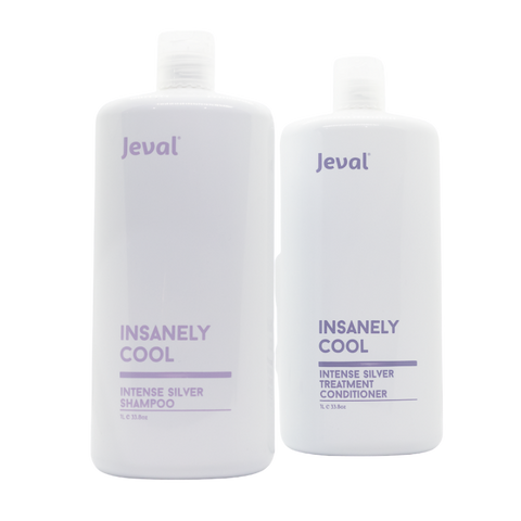 Jeval Insanely Cool Intense Silver Shampoo & Treatment Conditioner 1 litre - Beautopia Hair & Beauty