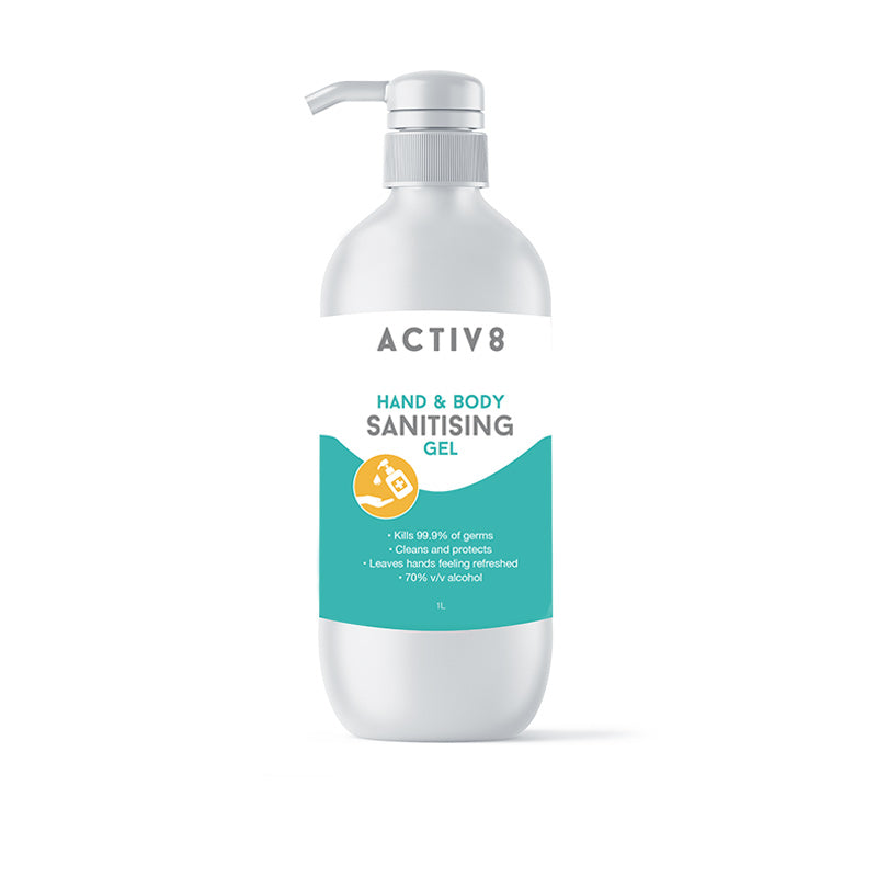 Activ8 Hand & Body Sanitiser Gel 1L - Beautopia Hair & Beauty