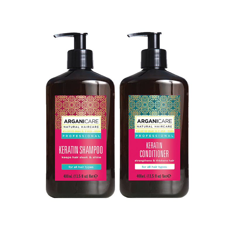 Arganicare Keratin Shampoo & Conditioner Duo 400ml - Beautopia Hair & Beauty