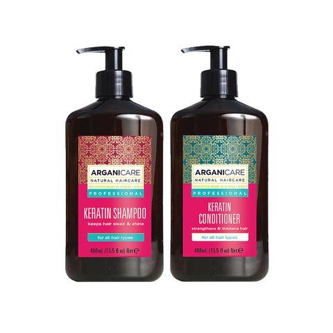 Arganicare Keratin Shampoo & Conditioner Duo 400ml - Beautopia Hair & Beauty