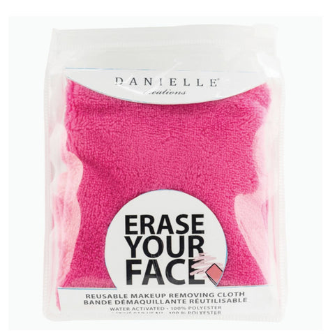 Danielle Creations Erase your Face Single Makeup Removing Cloth Pink - Beautopia Hair & Beauty
