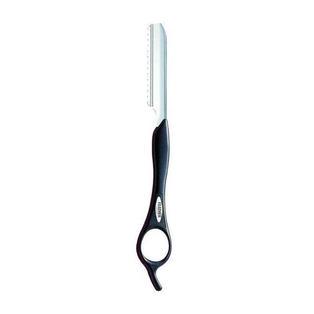 Feather Precision Cutting & Styling Razor Long Handle Black - Beautopia Hair & Beauty