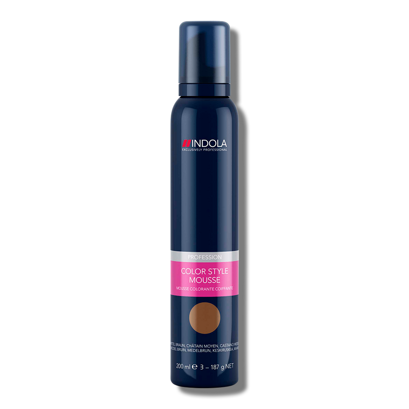 Indola Profession Colour Style Mousse 200ml Medium Brown - Beautopia Hair & Beauty