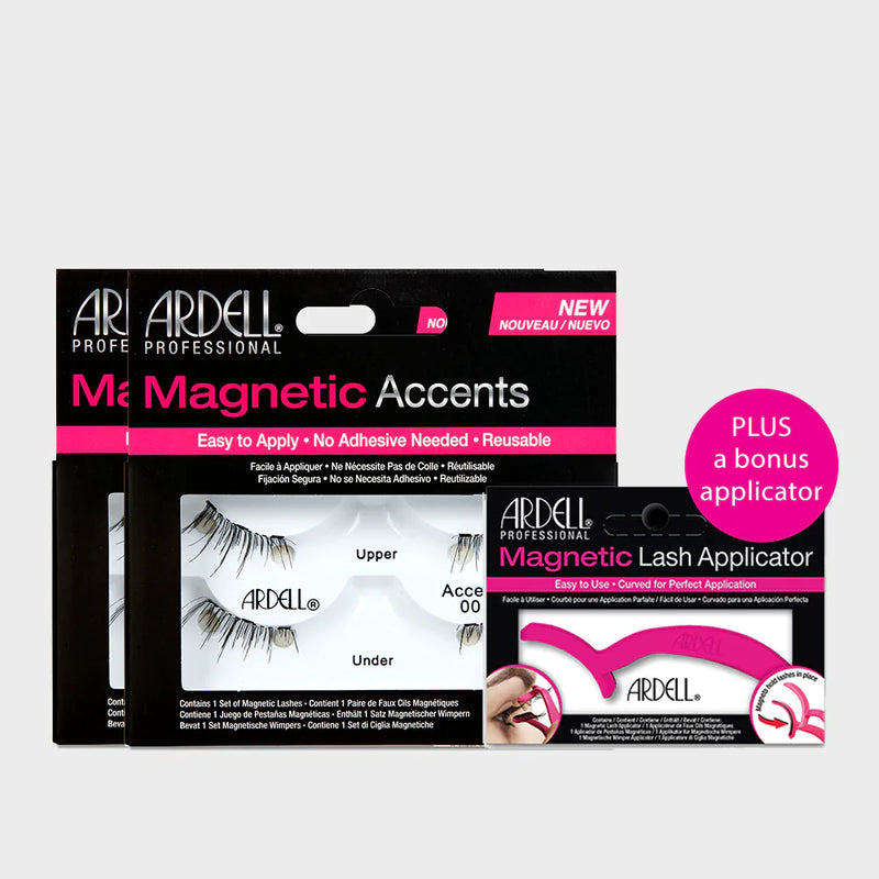 Ardell Magnetic Lashes Double 110 & Accents 001 - 2 Pack with Applicator