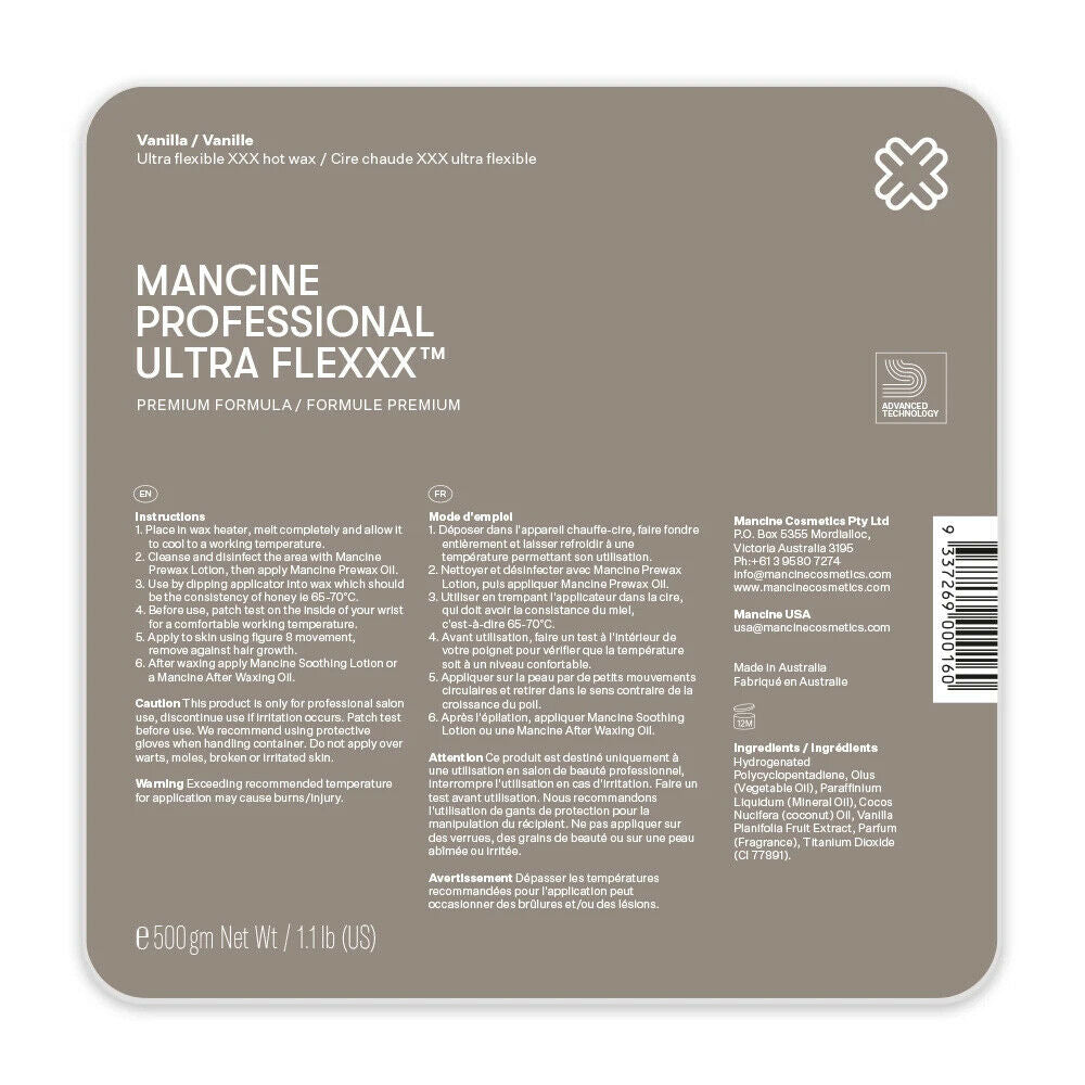 Mancine Professional Ultra Flexxx Vanilla Hot Wax 500g