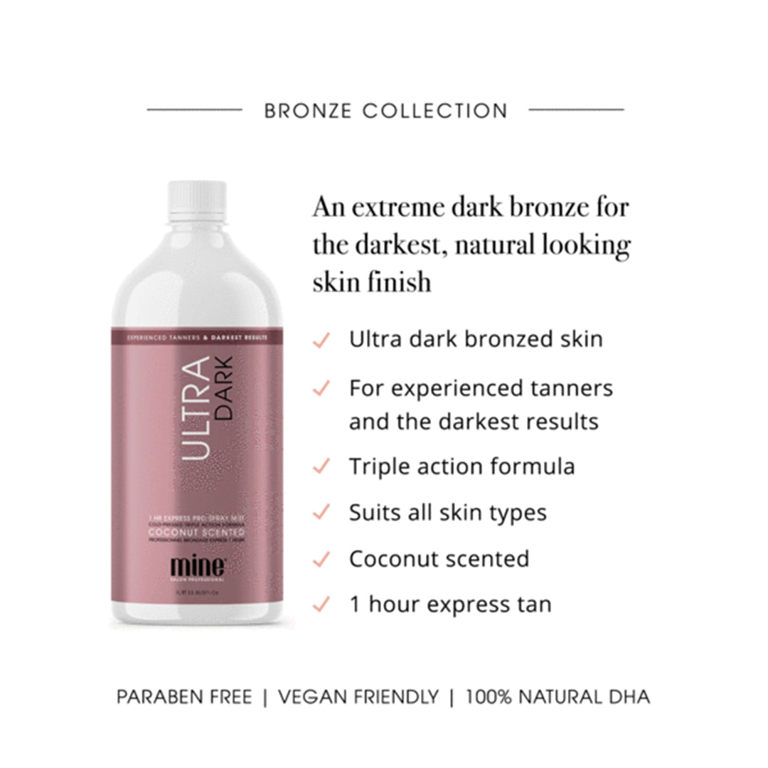 Mine Tan Ultra Dark 1 Hour Tan Solution 1 Litre - Beautopia Hair & Beauty