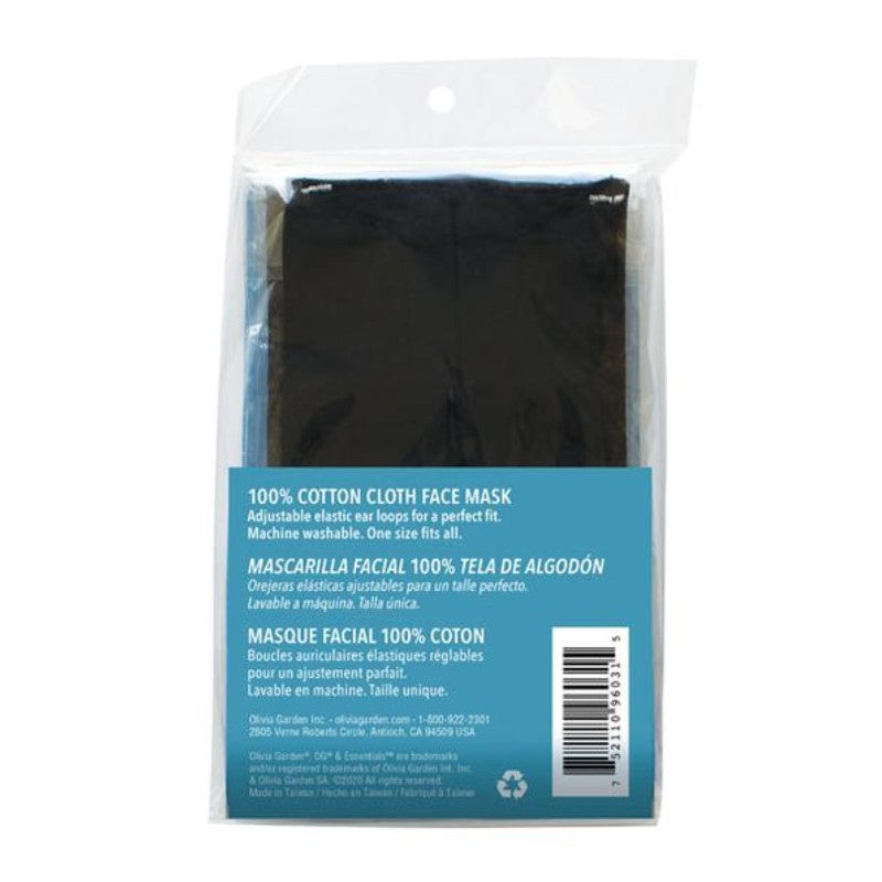 Olivia Garden Reusable Fabric Face Mask 4 Pack - Black - Beautopia Hair & Beauty