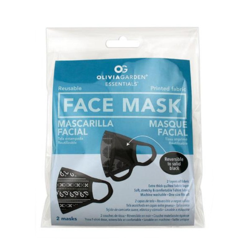 Olivia Garden Reusable Printed Face Mask 2 Pack - Beautopia Hair & Beauty