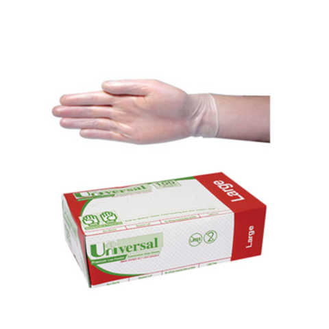 Universal Clear Latex Glove Large 100pk