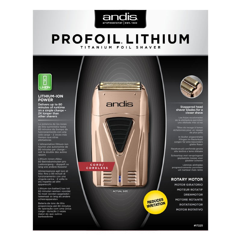 Andis Profoil Lithium Titanium Foil Shaver TS1 Copper - Beautopia Hair & Beauty