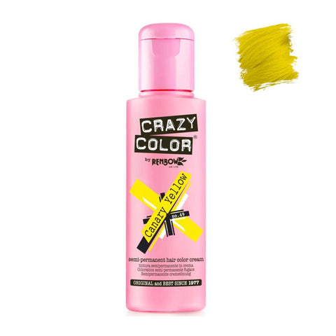Crazy Color Semi Permanent Canary Yellow #049 100ml - Beautopia Hair & Beauty
