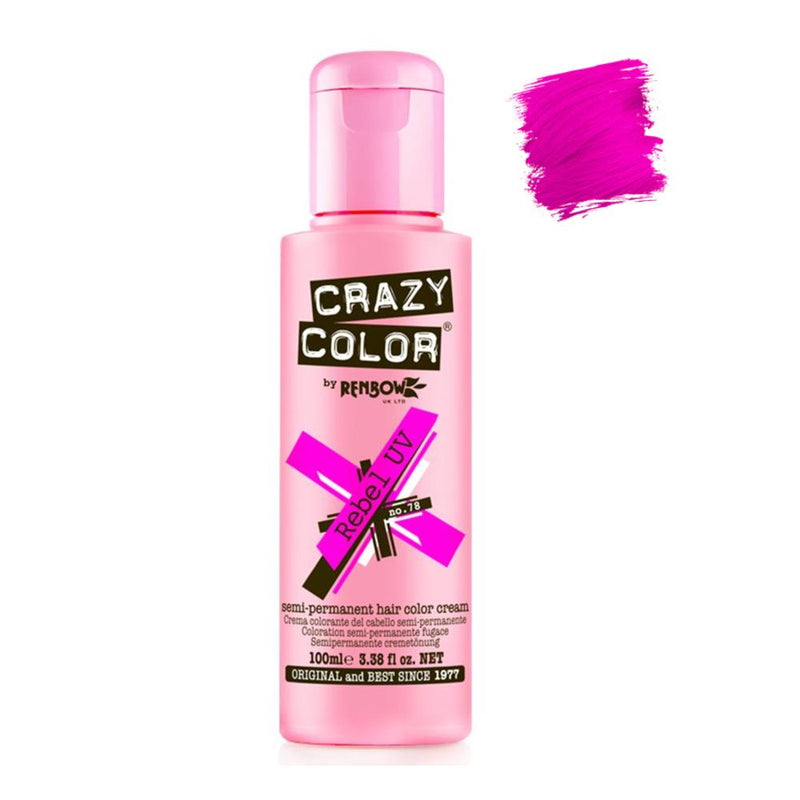 Crazy Color Semi Permanent Rebel UV #078 100ml - Beautopia Hair & Beauty