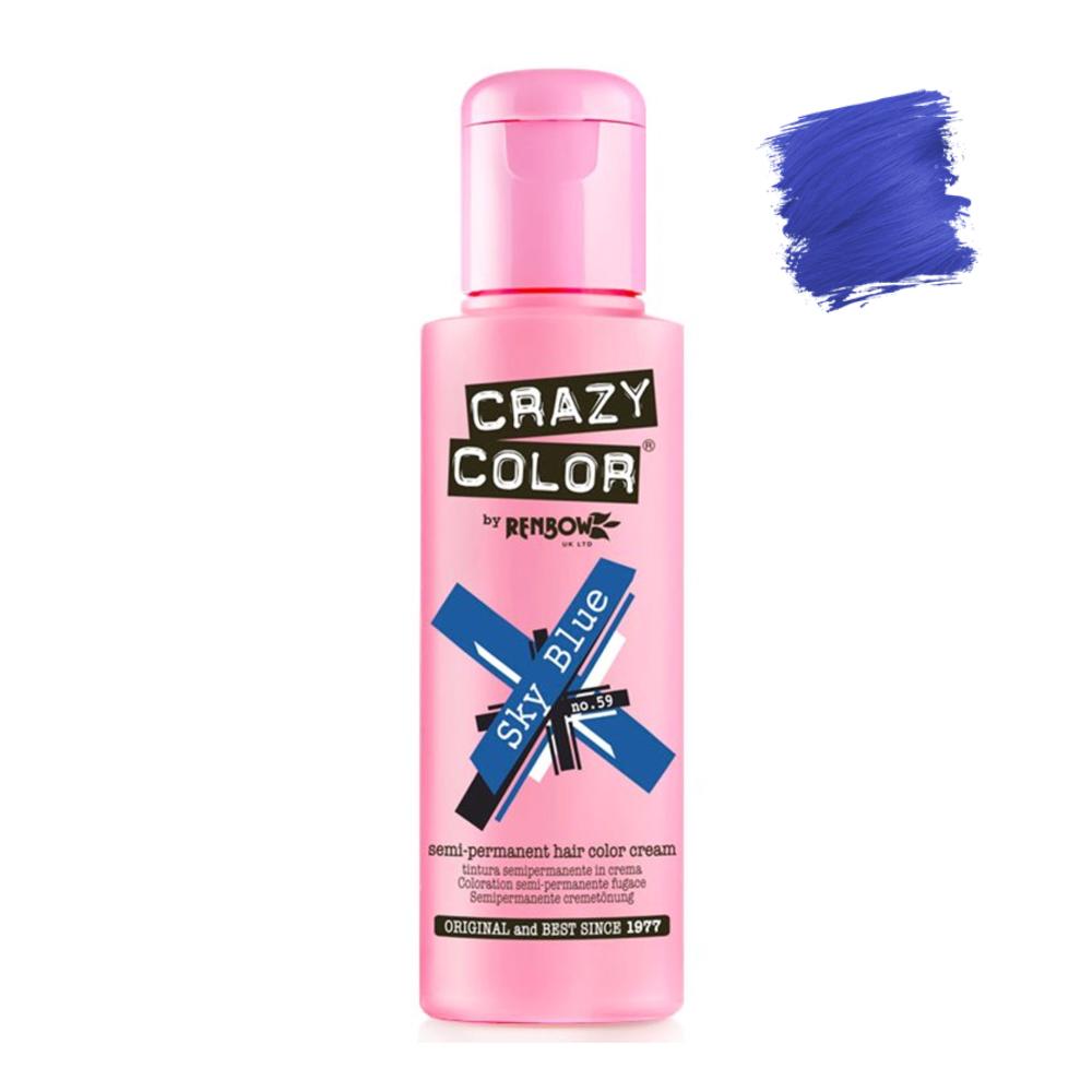 Crazy Color Semi Permanent Sky Blue #059 100ml - Beautopia Hair & Beauty