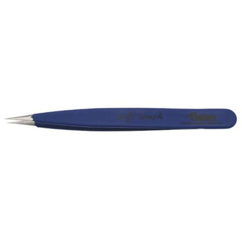 Focus Pointed Soft Touch Tweezer - Blue - Beautopia Hair & Beauty